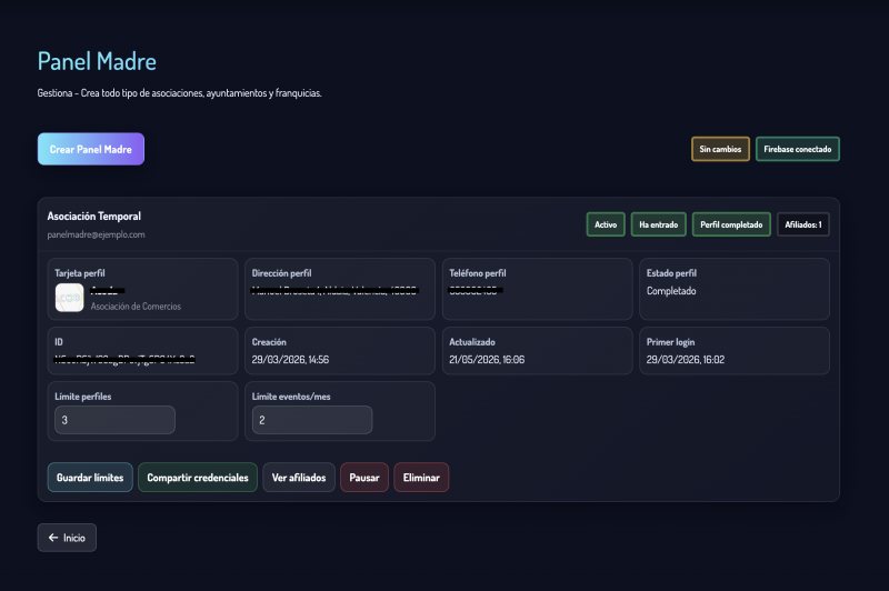 Super Admin — crear y controlar Paneles Madre